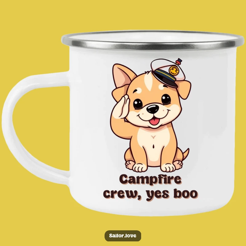 Funny Puppy Sailor Camping Mug: Adventure Fuel, Adorable Funny Dog Gift