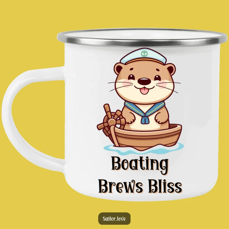 Funny Cheerful Otter Camping Mug - Sailor Boat Companion, Outdoor Gift!