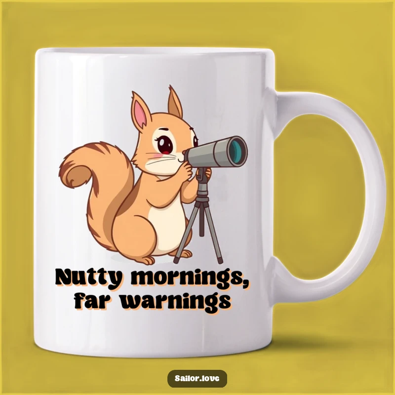 Funny Squirrel Explorer Mug: Distant Horizon Views, Perfect Funny Gift