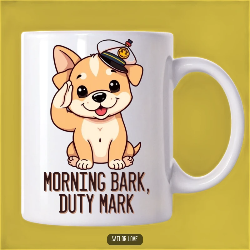 Funny Puppy Sailor Mug: Adorable Saluting Dog, Perfect Funny Gift for Dog Lovers