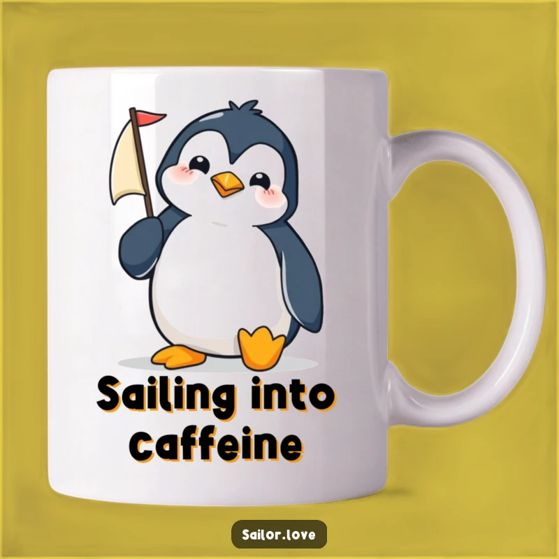 Funny Penguin Sailor Mug: Determined Navigator Gift for Adventure Lovers
