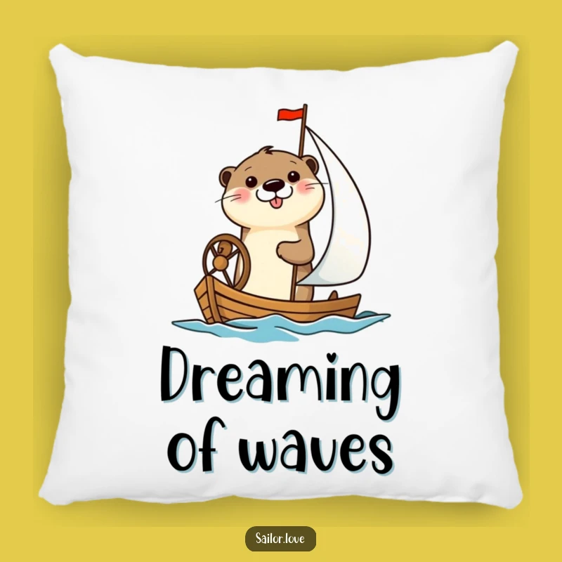 Funny Otter Sailboat Pillow: Plush Comfort with Cheerful Otter, Cute Funny Gift