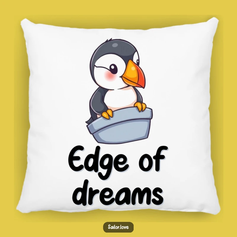 Funny Puffin Pillow: Cute Nautical Decor with a Curious Bird, Perfect Cozy Gift