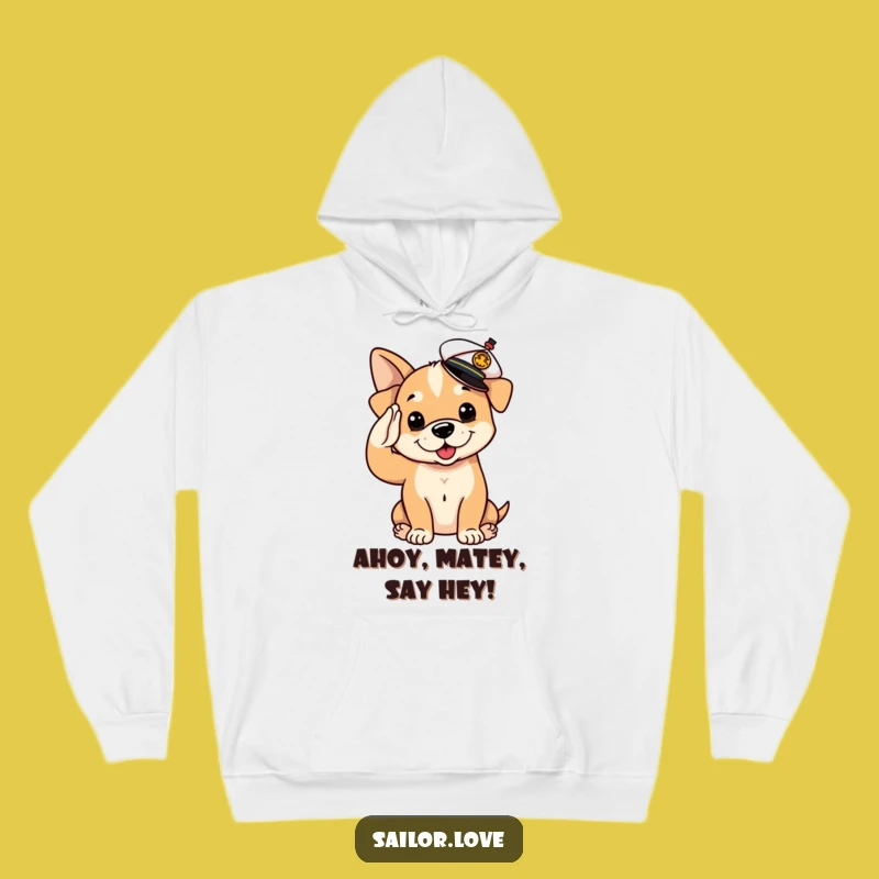Cozy Funny Puppy Sailor Hoodie: Warm Cuteness, Adorable Funny Dog Gift