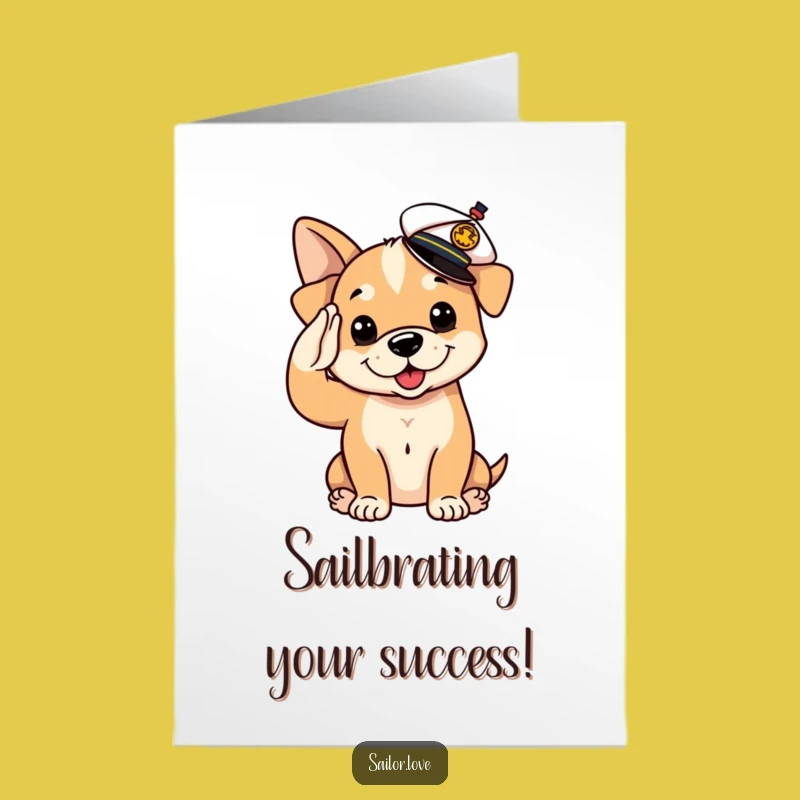 Free Printable Congrats Card: Puppy's Success Salute, Funny Downloadable