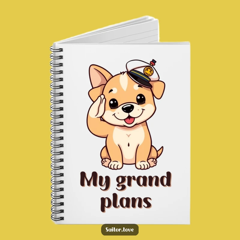 Funny Puppy Sailor Notebook: Jot Down Adventures, Perfect Funny Gift for Dog Lovers