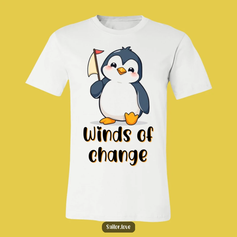 Funny Penguin Sailor T-Shirt: Determined Navigator Tee for Humor Seekers